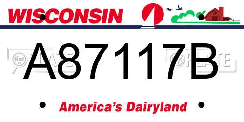 A87117B Wisconsin License Plate