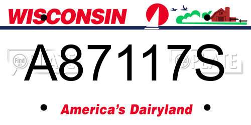 A87117S Wisconsin License Plate