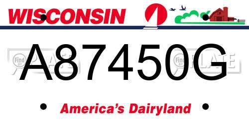 A87450G Wisconsin License Plate