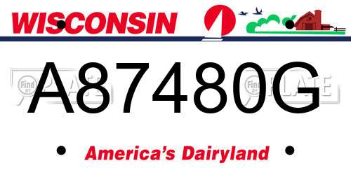 A87480G Wisconsin License Plate
