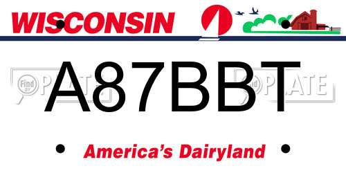 A87BBT Wisconsin License Plate