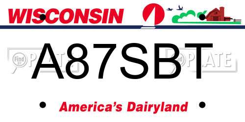 A87SBT Wisconsin License Plate