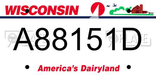 A88151D Wisconsin License Plate
