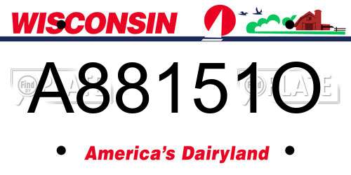 A88151O Wisconsin License Plate