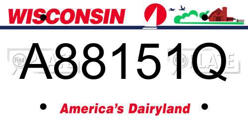 A88151Q Wisconsin License Plate