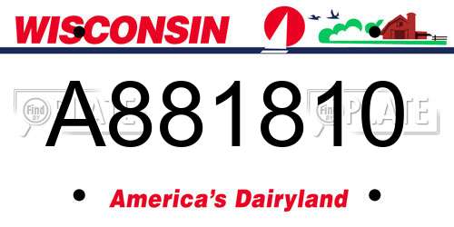 A881810 Wisconsin License Plate