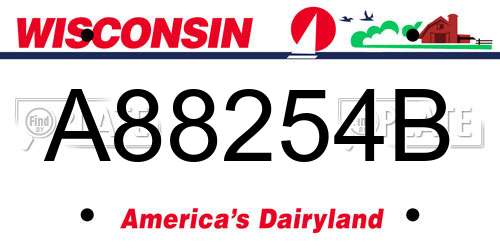 A88254B Wisconsin License Plate