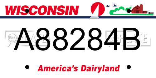 A88284B Wisconsin License Plate