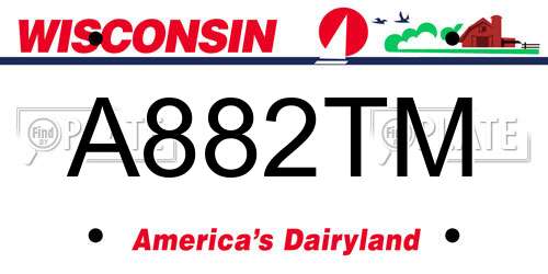 A882TM Wisconsin License Plate