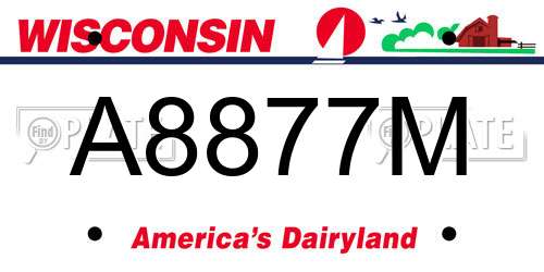 A8877M Wisconsin License Plate