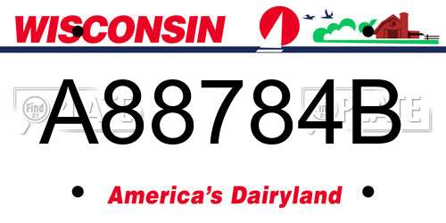 A88784B Wisconsin License Plate