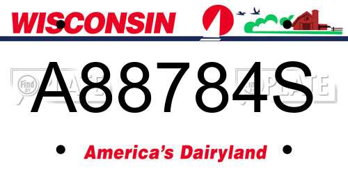 A88784S Wisconsin License Plate