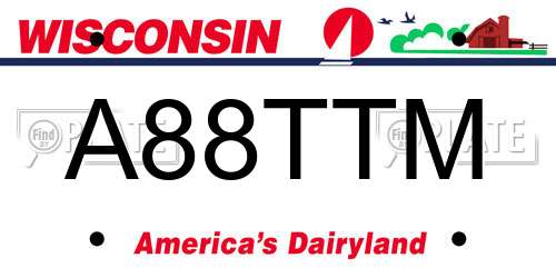 A88TTM Wisconsin License Plate