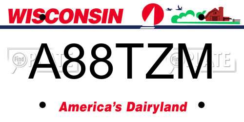 A88TZM Wisconsin License Plate