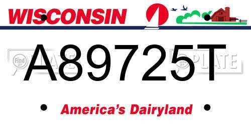 A89725T Wisconsin License Plate