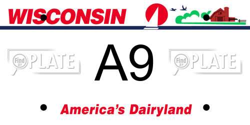 A9 Wisconsin License Plate