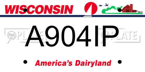 A904IP Wisconsin License Plate
