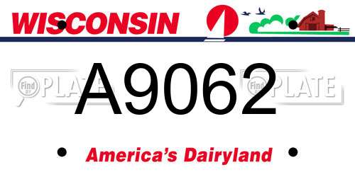 A9062 Wisconsin License Plate