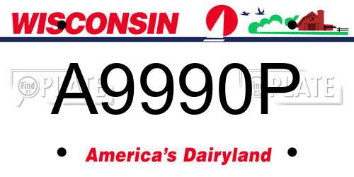 A9990P Wisconsin License Plate