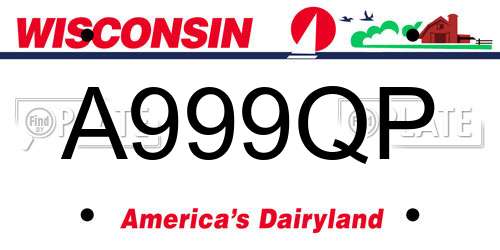 A999QP Wisconsin License Plate
