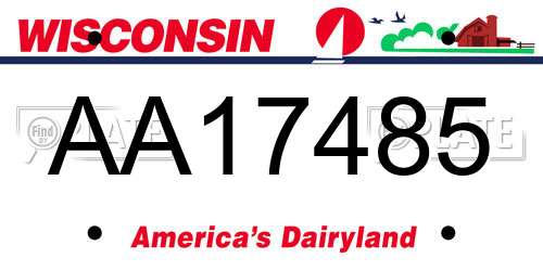 AA17485 Wisconsin License Plate