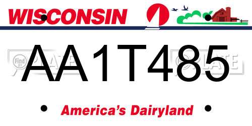 AA1T485 Wisconsin License Plate