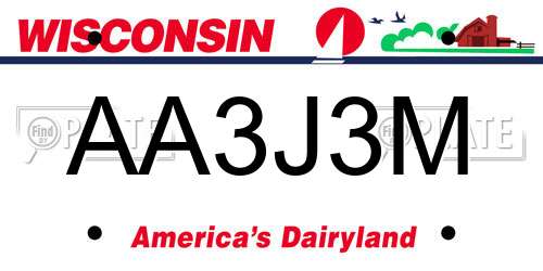 AA3J3M Wisconsin License Plate