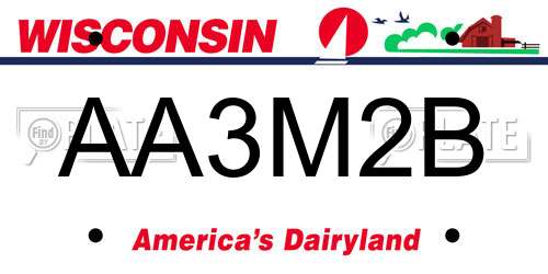 AA3M2B Wisconsin License Plate