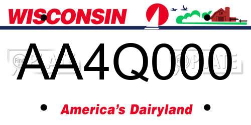 AA4Q000 Wisconsin License Plate