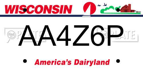 AA4Z6P Wisconsin License Plate