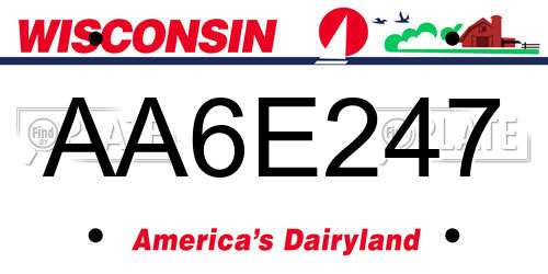 AA6E247 Wisconsin License Plate