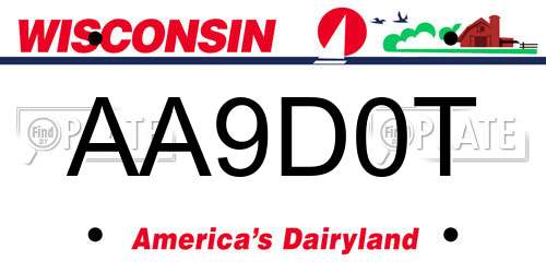 AA9D0T Wisconsin License Plate