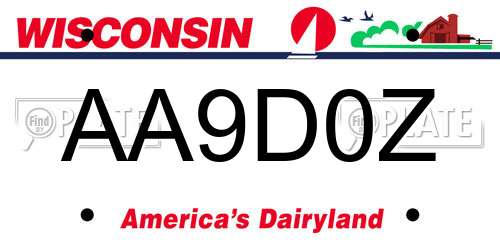 AA9D0Z Wisconsin License Plate