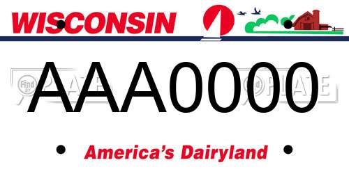 AAA0000 Wisconsin License Plate