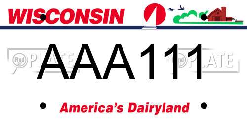 AAA111 Wisconsin License Plate