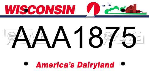 AAA1875 Wisconsin License Plate