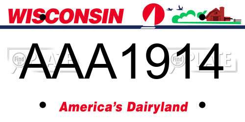 AAA1914 Wisconsin License Plate