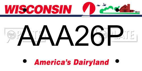 AAA26P Wisconsin License Plate
