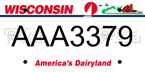 AAA3379 Wisconsin License Plate