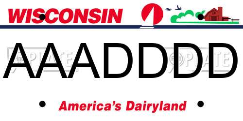 AAADDDD Wisconsin License Plate
