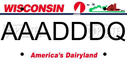 AAADDDQ Wisconsin License Plate