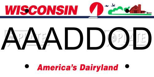 AAADDOD Wisconsin License Plate