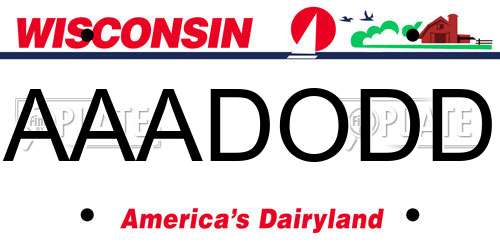 AAADODD Wisconsin License Plate