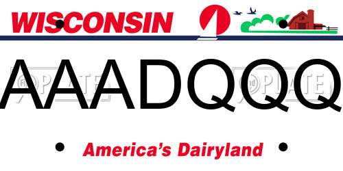 AAADQQQ Wisconsin License Plate