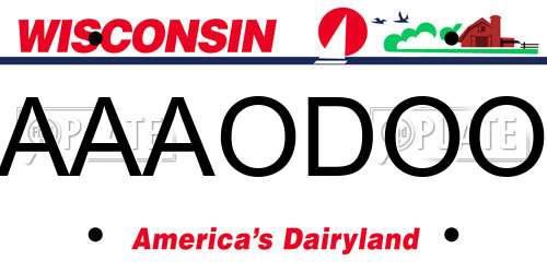 AAAODOO Wisconsin License Plate