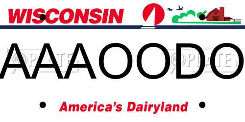 AAAOODO Wisconsin License Plate