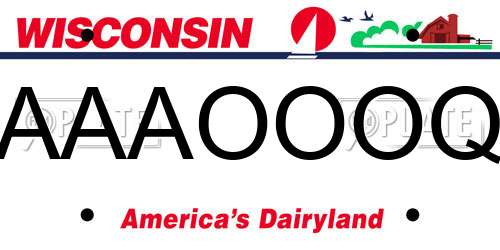 AAAOOOQ Wisconsin License Plate