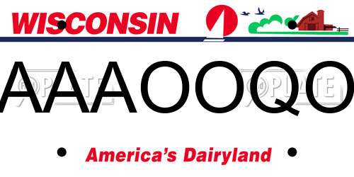 AAAOOQO Wisconsin License Plate