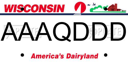 AAAQDDD Wisconsin License Plate