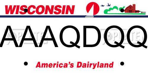 AAAQDQQ Wisconsin License Plate